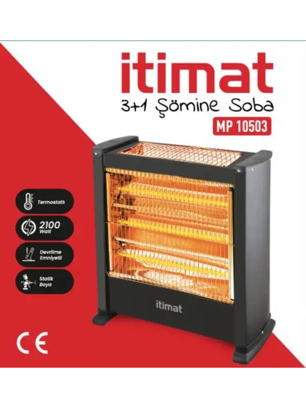 İtimat Elektrikli Soba 3+1 Siyah 10503