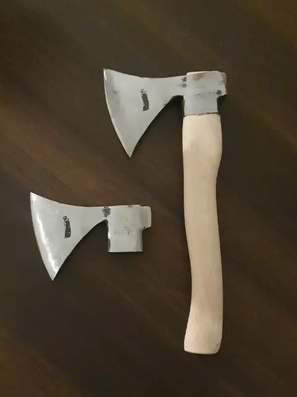 Kamp Baltası İkili Set – 37cm Survival ve 52cm Odun Yarma Baltası – Dövme Çelik Outdoor Seti