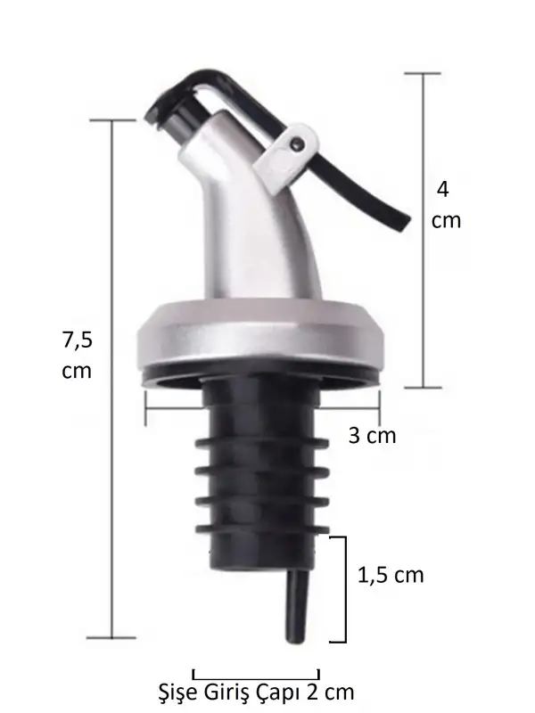 Yağdanlık Başlığı Kapaklı Şişe Ucu Servis Aparatı Damlalık Yağdanlık Başlık 2 Li Set