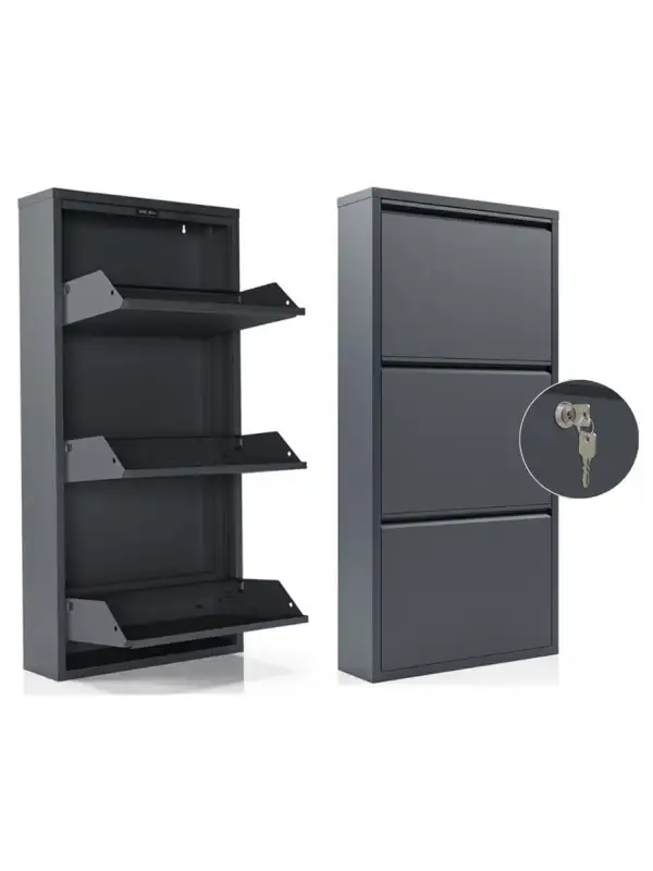 Kaser Kilitli Ayakkabılık 3 Katlı Dc-072