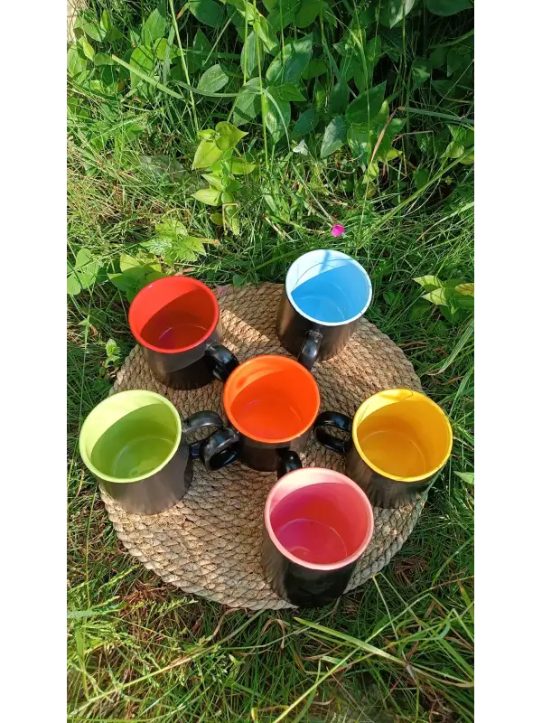 Keramika Kosova 10 Cm Çift Renk Kupa Kırmızı