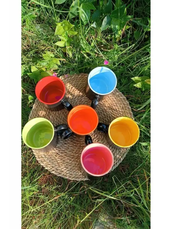 Keramika Kosova 10 Cm Çift Renk Kupa Pembe