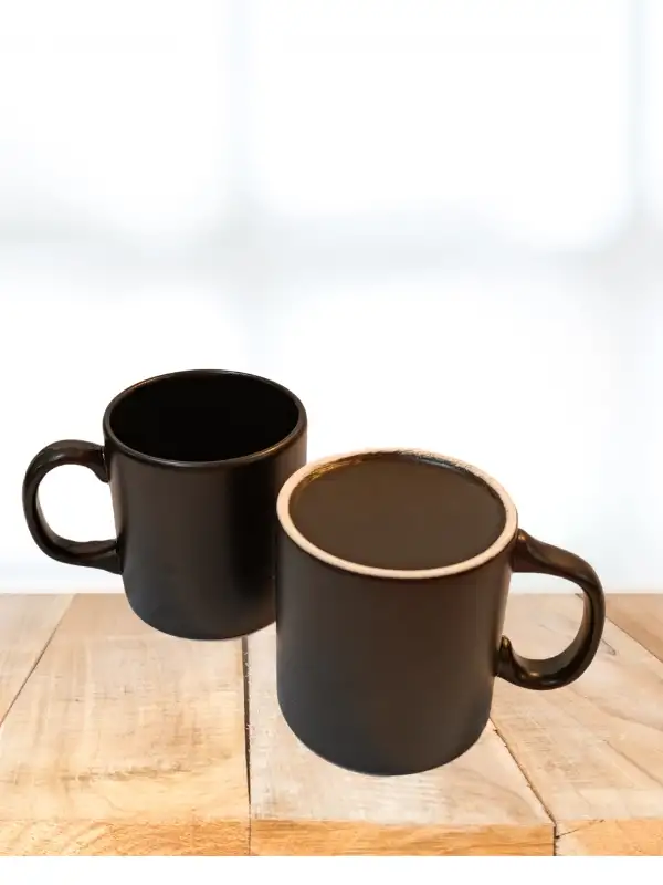 Keramika Mat Siyah Varil Kupa 350 ml