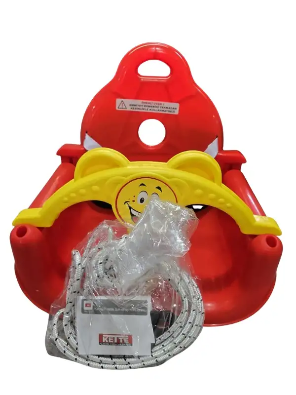 Kette Toys Çocuk Salıncağı, İpli ve Kemerli, Mavi Kırmızı, 40x40 cm, Koruyuculu