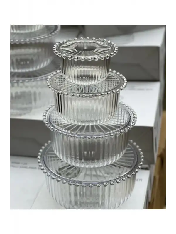 Krd Loza Yuvarlak Saklama Kabı 4 Lü Krd-5002