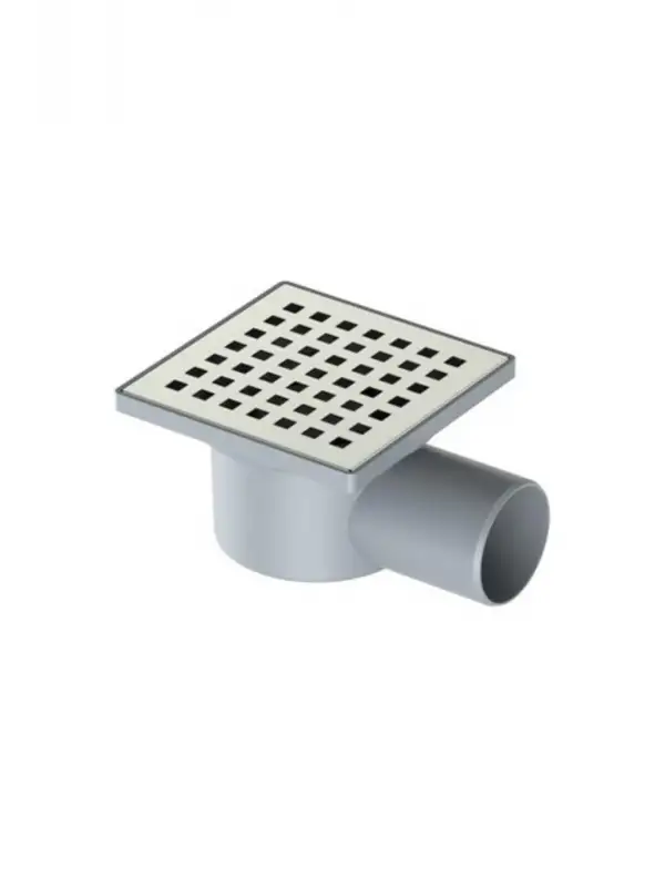 Krom Izgaralı Yer Süzgeç Yer Sifonu 10*10 Cm Yandan 32 Ki Çıkış