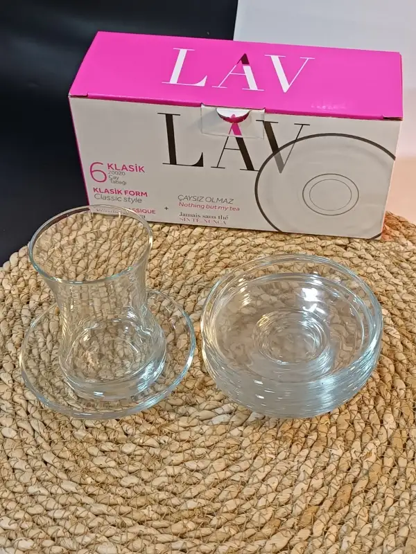 Lav Demet 6lı Çay Tabağı