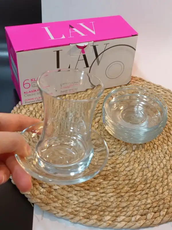 Lav Demet 6lı Çay Tabağı