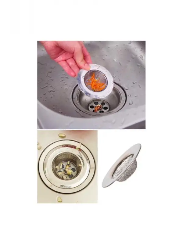 Lavabo Süzgeci Metal Evye Süzgeç Banyo Evye Deliği Çöp Tıkacı 2 Adet