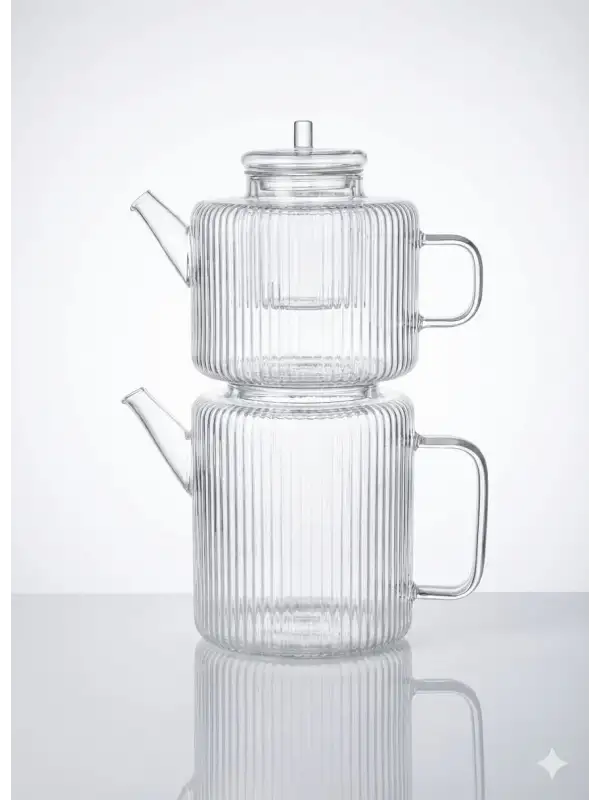 Borosilikat Cam Çaydanlık Takımı | 1.1 L / 1.65 L | Isıya ve Kimyasala Dayanıklı | Ekolojik ve Sağlıklı