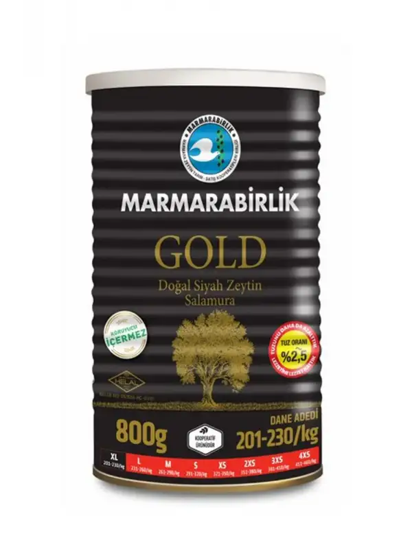 800g Gold Xl 201/230 Teneke Zeytin