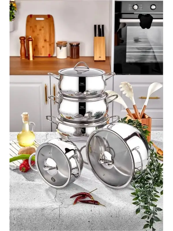 Taç Master Steel Indüksiyon Tabanlı 10 Parça Çelik Tencere Seti