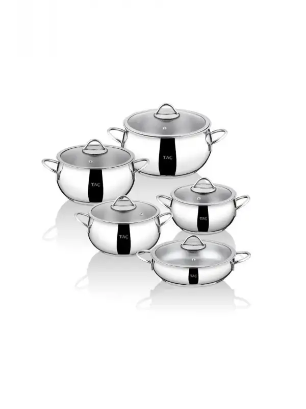 Taç Master Steel Indüksiyon Tabanlı 10 Parça Çelik Tencere Seti
