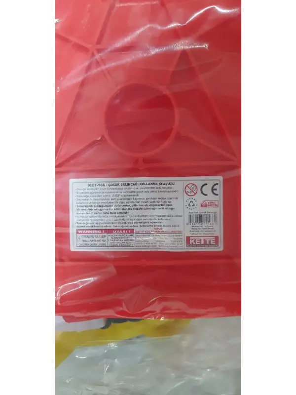 Mavi Kırmızı Renk İpli Kemerli Koruyuculu Salıncak