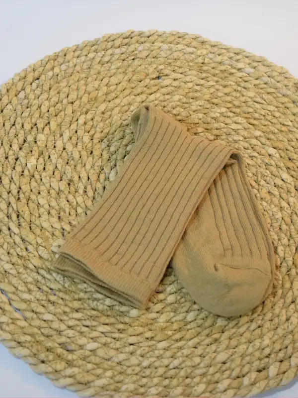 Açık Kahverengi Sade Kadın Çorabı