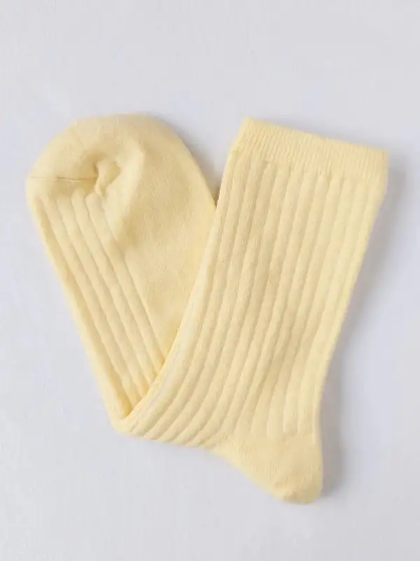 Sarı Sade Kadın Çorabı