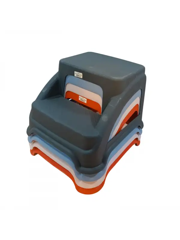 Merdivo Beyaz Pembe Mor Gri Kırmızı Plastik Basamak Merdiven Kamp Tabure