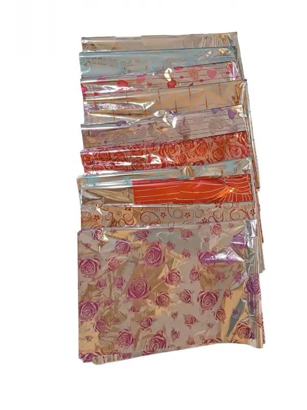 Metalize Hediye Paketi Bantlı Yapışkanlı 40x60 cm 100 Adet