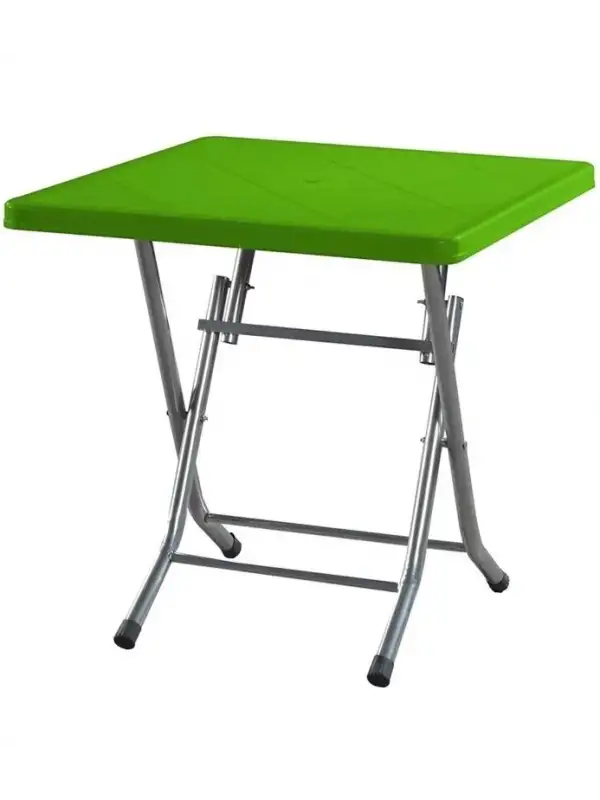 Mevsim Metal Ayaklı Plastik Masa 80*80 Yeşil