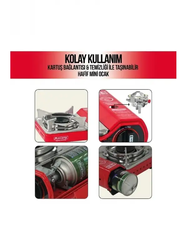 Mini Portatif Kamp Ocağı (KIRMIZI)orman Lezzetleri