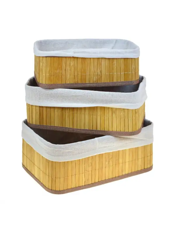 Mitra Bambu Dikdörtgen Sepet 3 Lü Mtr-2403554