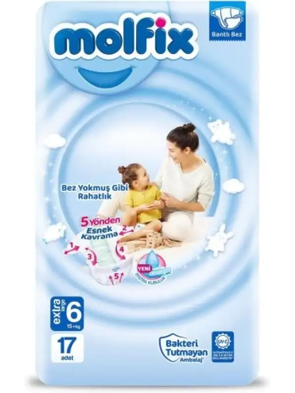 Molfix Extra Large 6 Beden Bebek Bezi (1 x 17 Adet)