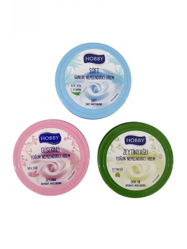 Nemlendirici Krem Aloavera, Zeytin, Shea Yağı 20 Ml. Küçük Cep Kremi 3 Adet