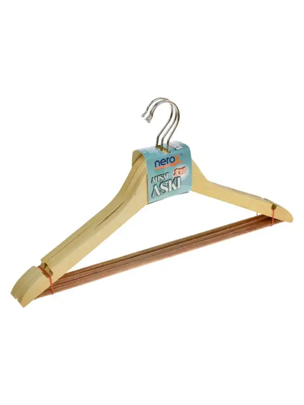 Nerox Ahşap Askı 3 Lü Nrx-f4020