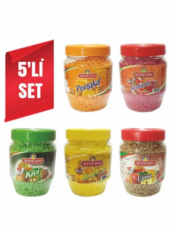 Oralet 5li Set 300 gr x 5 Adet ( Portakal, Limon, Kuşburnu, Kivi, Elma )