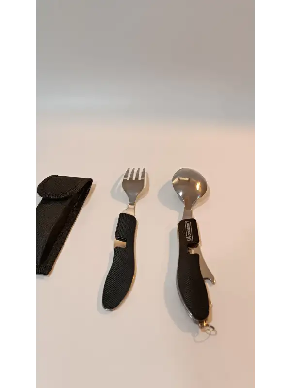 Çatal&kaşık&bıçak Kamp Seti Siyah Out-1350