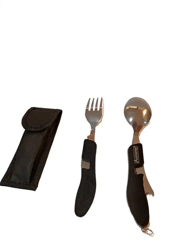 Çatal&kaşık&bıçak Kamp Seti Siyah Out-1350