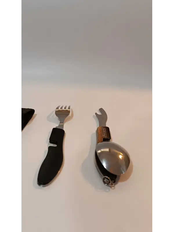 Çatal&kaşık&bıçak Kamp Seti Siyah Out-1350