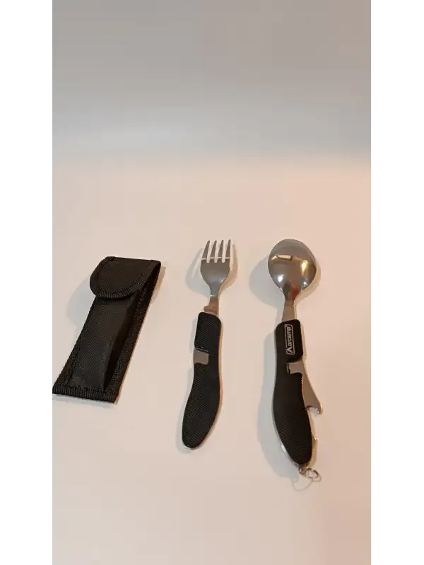 Çatal&kaşık&bıçak Kamp Seti Siyah Out-1350