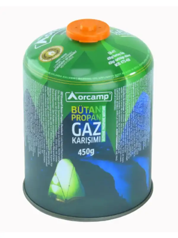 Orgaz 450 gr Dev Boy Vidalı Kartuş Butan Propan Tüp Kamp Ocakları Için Tombul Kartuş