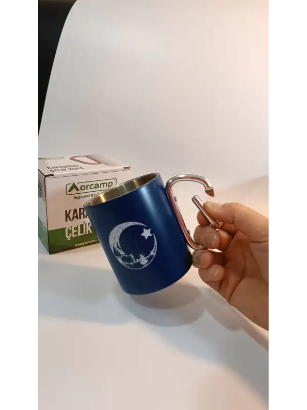 Orcamp Karabina Saplı Çelik Kupa Bardak Yeşil Out-1850