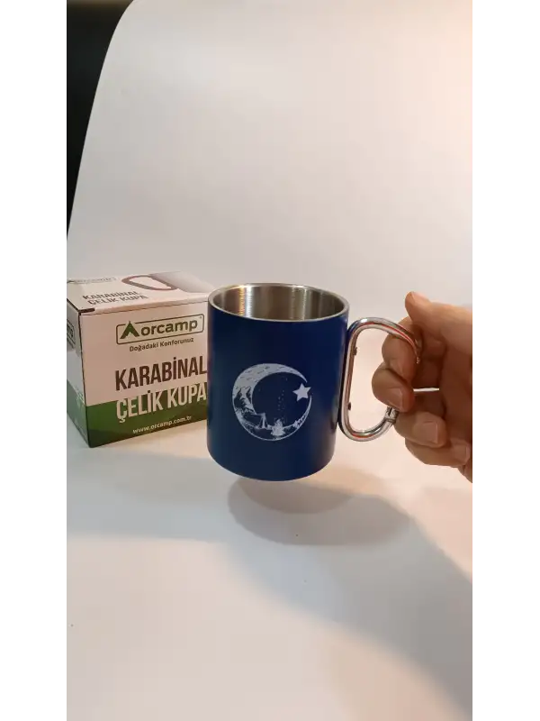 Orcamp Karabina Saplı Çelik Kupa Bardak Yeşil Out-1850