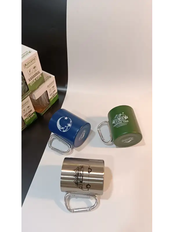 Orcamp Karabina Saplı Çelik Kupa Bardak Yeşil Out-1850