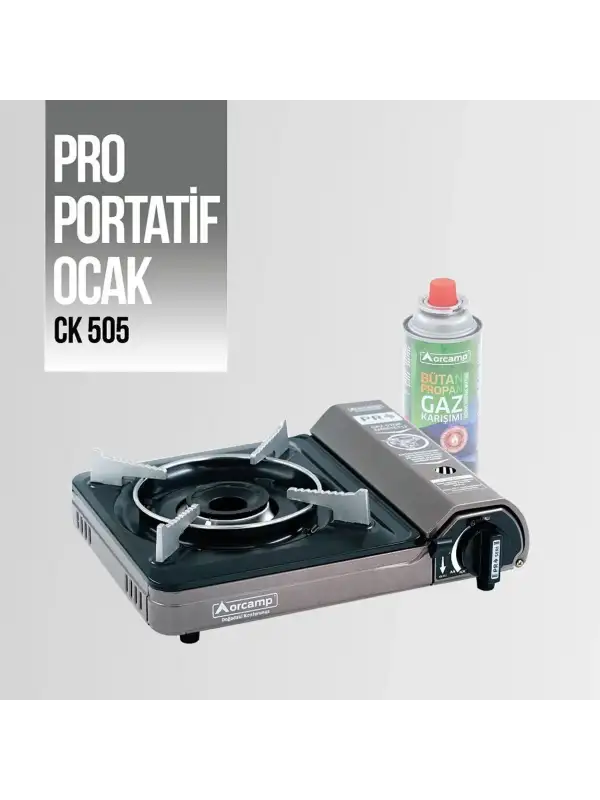 Tekli Portatif Kamp Ocak Gaz Stop Emniyetli Kırmızı