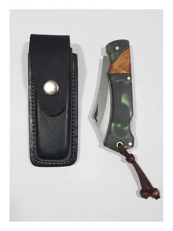 Outdoor Kılıflı Çakı Kamp Bıçağı Çakı Bıçağı Bıçak Çakısı Epokis 4116 Palta Ağız 9cm