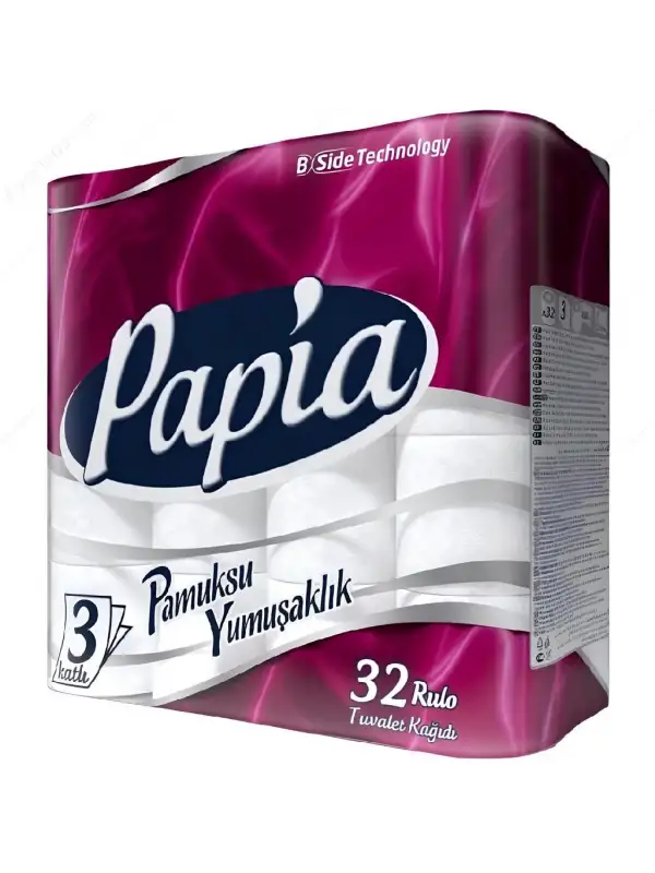 Papia 32 Li Tuvalet Kağıt 3 Katlı Pamuksu Yumuşaklık