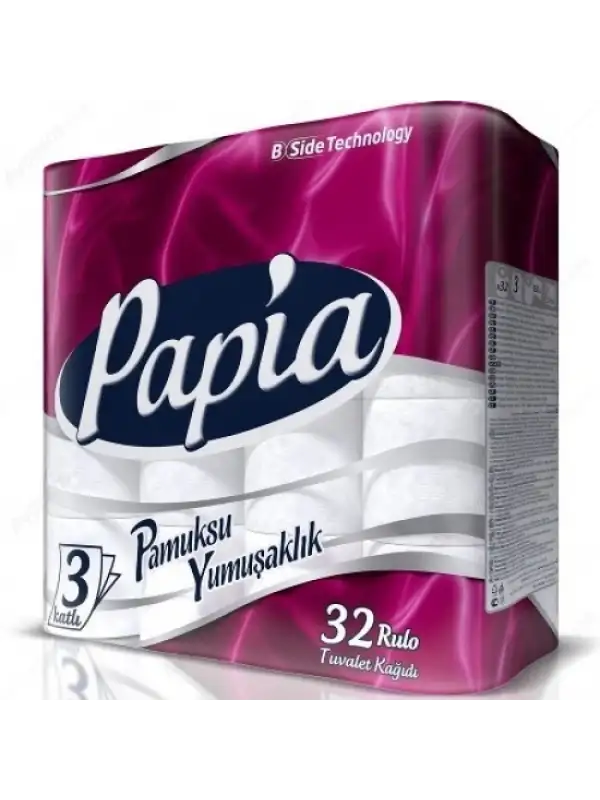 Papia 32 Li Tuvalet Kağıt 3 Katlı Pamuksu Yumuşaklık