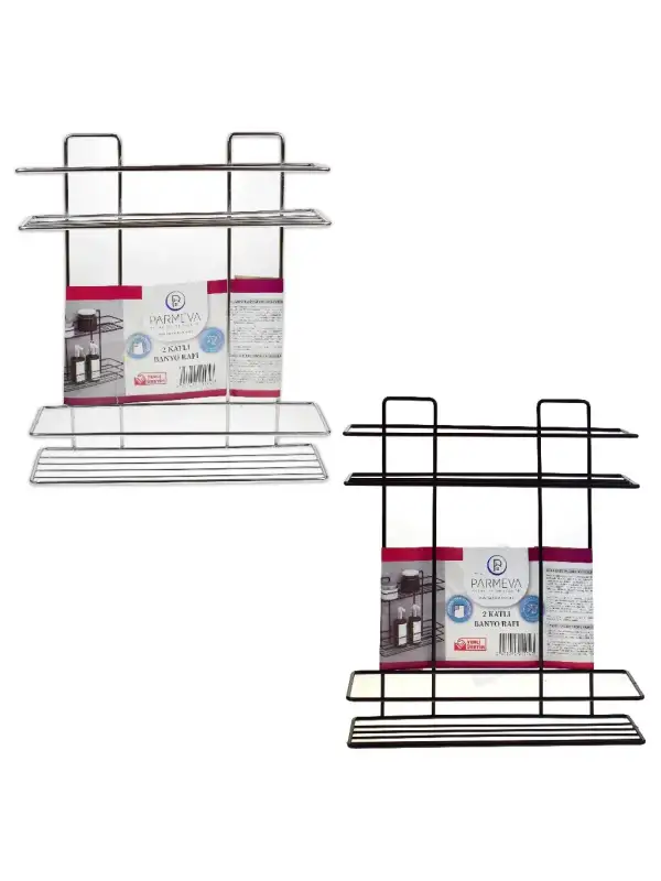 Parmeva 2 Katlı Düz Banyo Rafı Pmk-575