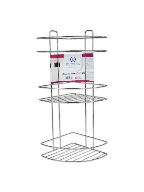 Parmeva 3 Katlı Banyo Köşeliği Krom Pmk-251