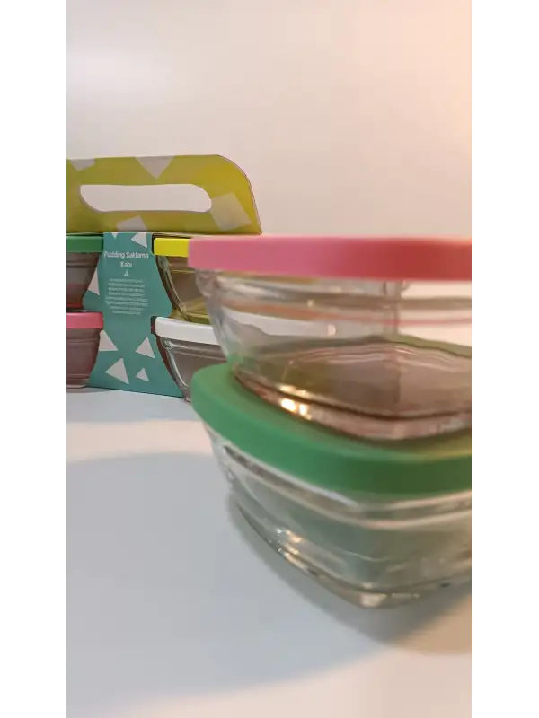 96840 Pudding Saklama Kabı Renkli 4lü 310 Cc