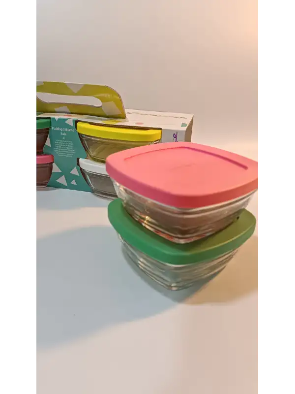 96840 Pudding Saklama Kabı Renkli 4lü 310 Cc