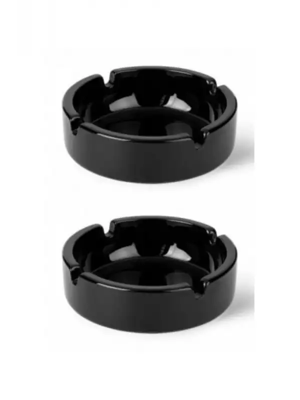 Paşabahçe2 Li Siyah Cam Küllük 11cm