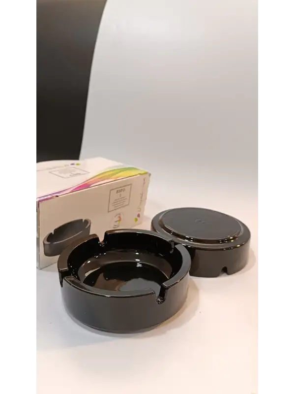 Paşabahçe2 Li Siyah Cam Küllük 11cm