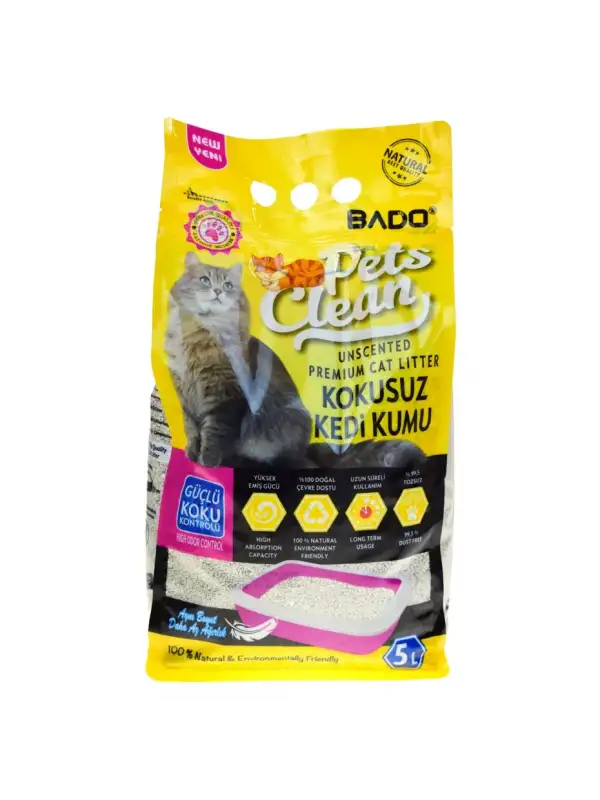 Pets Clean Kedi Kumu Natural Kokusuz 5 Lt