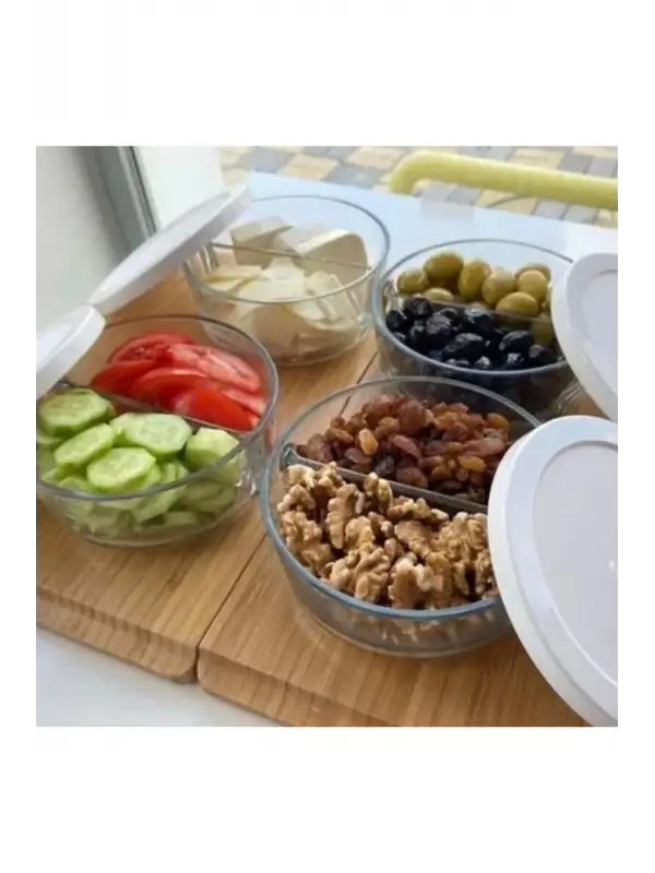 Polar Iki Bölmeli Kahvaltılık Saklama Kabı 4 Adet