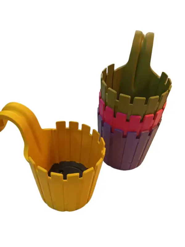 Poliwork Akasya Balkon Saksı Dörtlü Kolay Askı 30 Çok Renkli 1,5 Lt